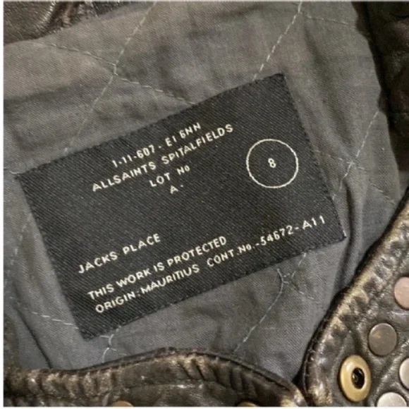 All saints leather jacket - Picture 4 of 12